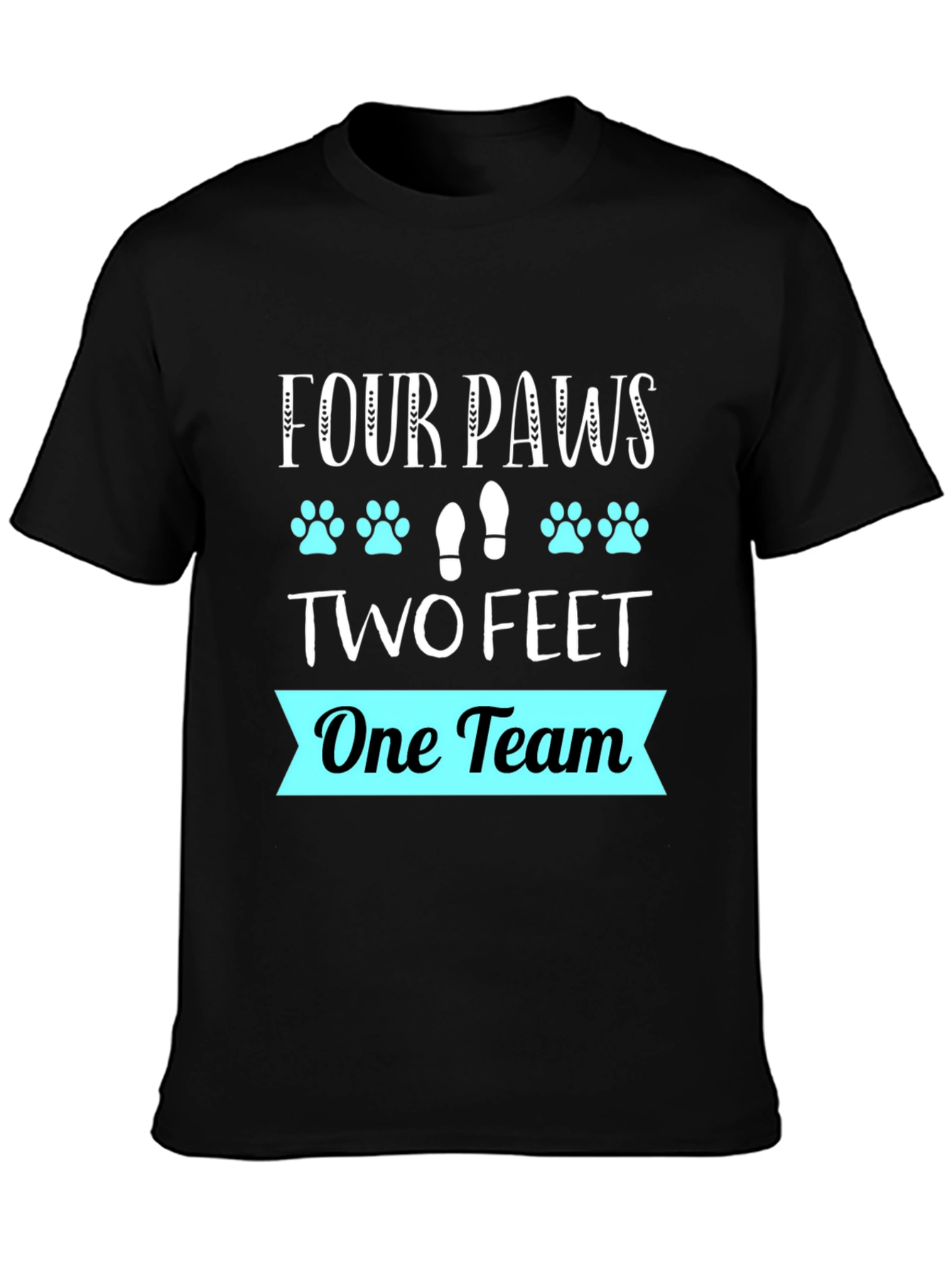 Four Paws Two Feet One Team Graphic T-Shirt