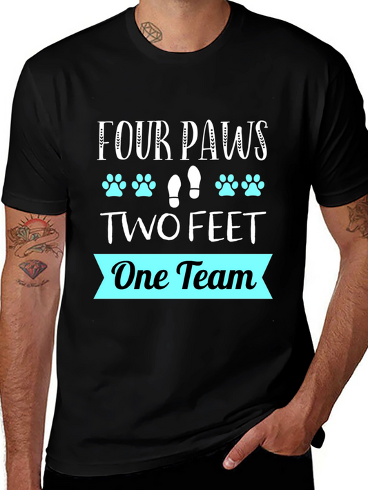 Four Paws Two Feet One Team Graphic T-Shirt