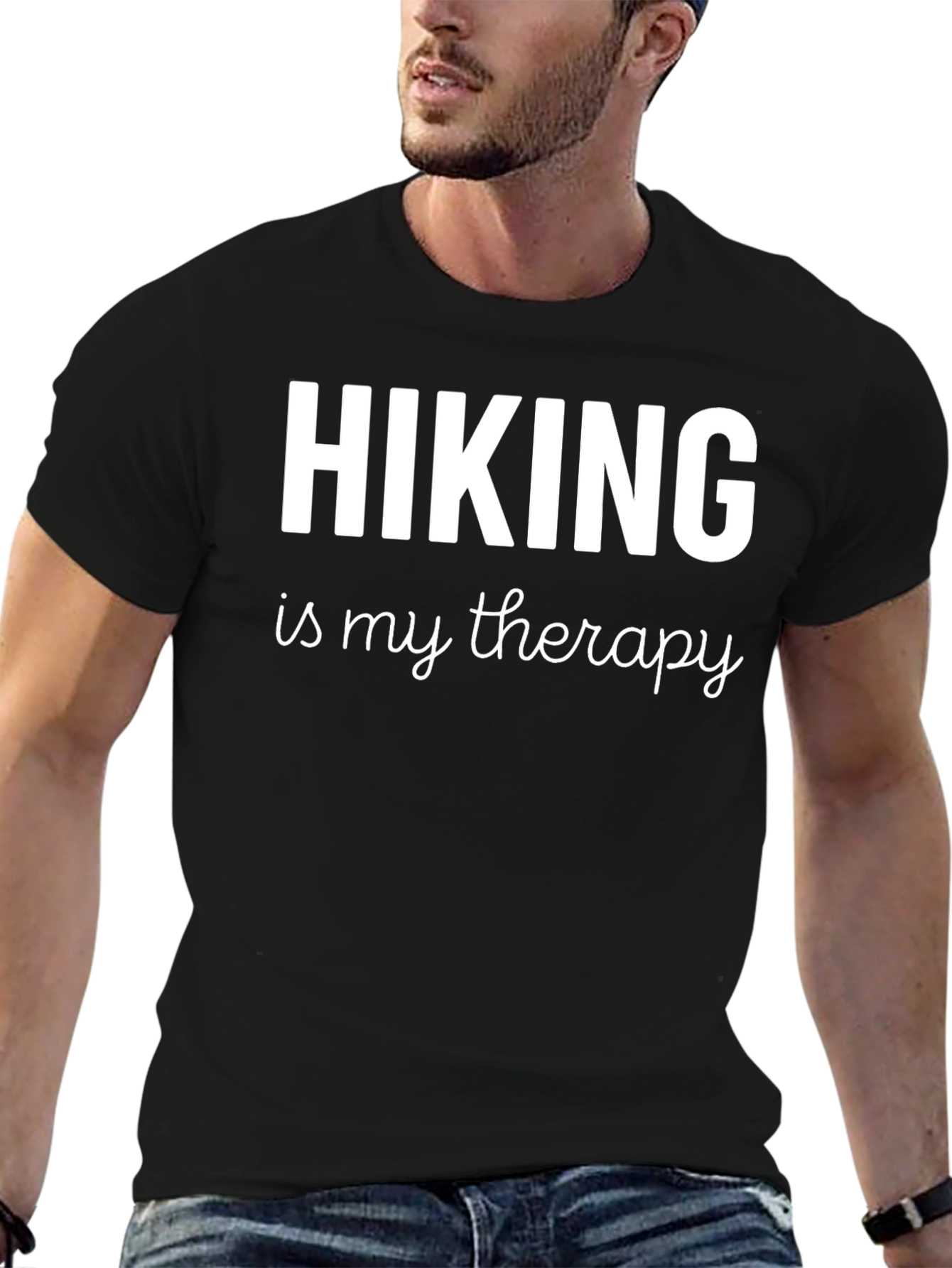 Hiking is My Therapy T-Shirt Black
