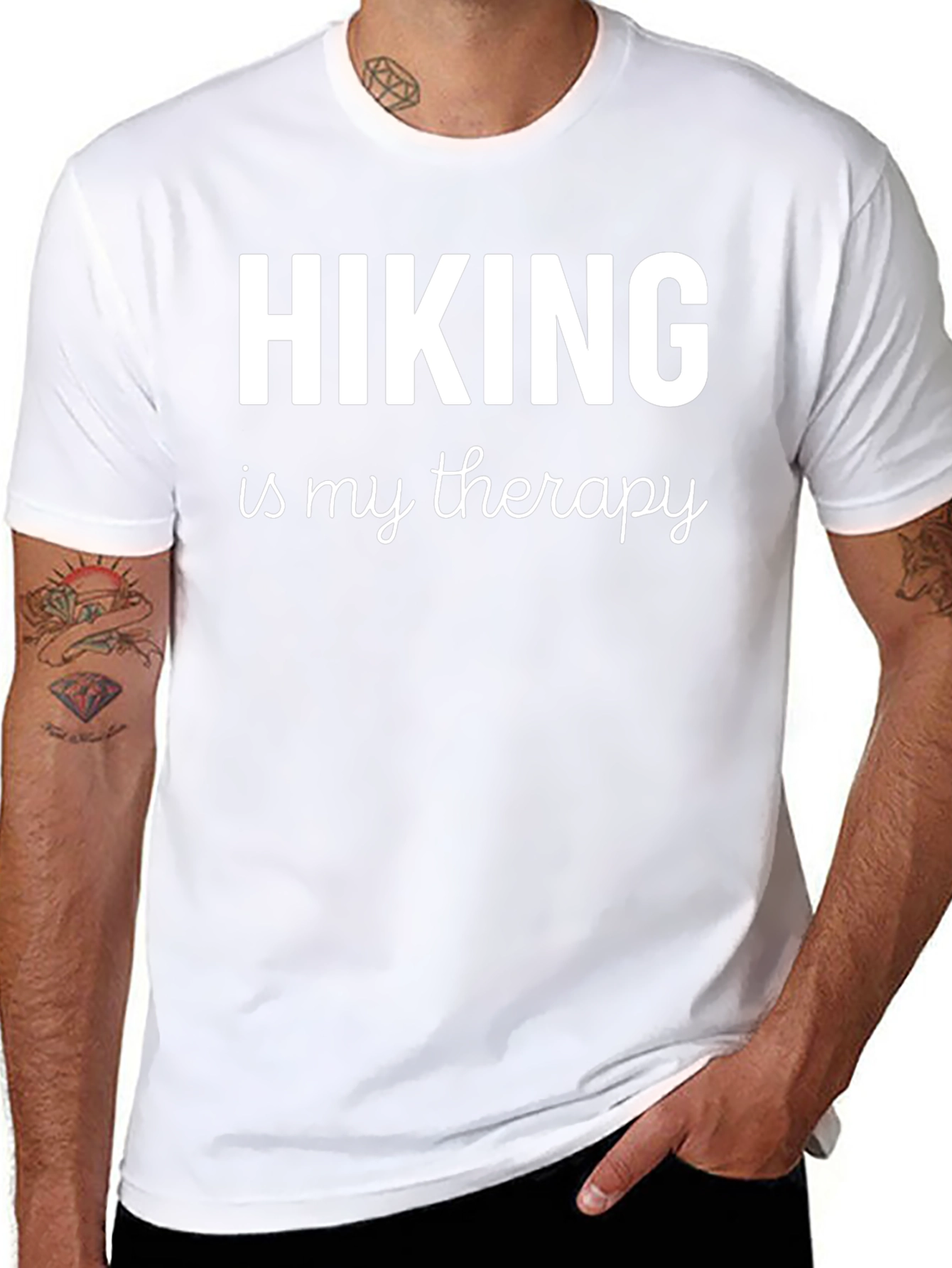Hiking is My Therapy T-Shirt Black