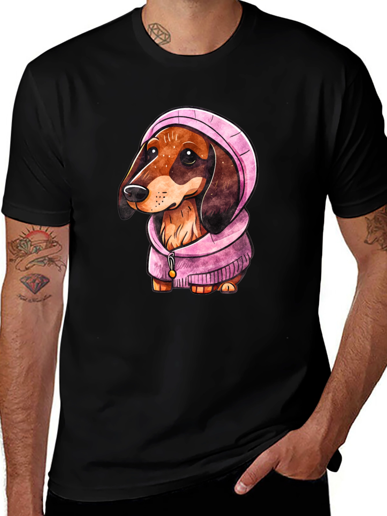 Dachshund Dog in Hoodie T-Shirt