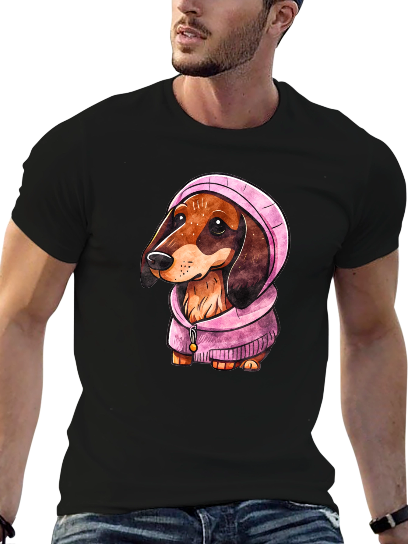 Dachshund Dog in Hoodie T-Shirt