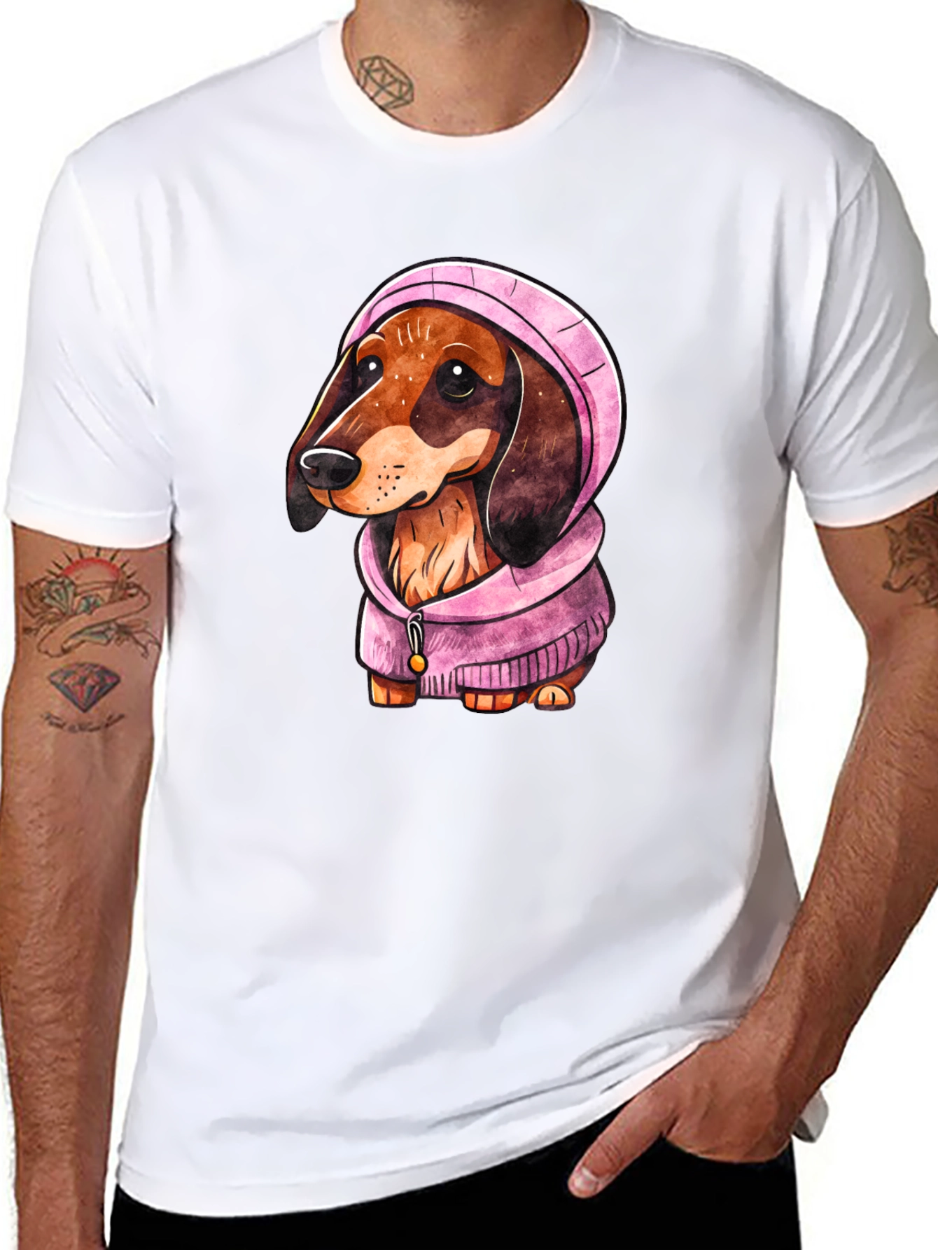 Dachshund Dog in Hoodie T-Shirt