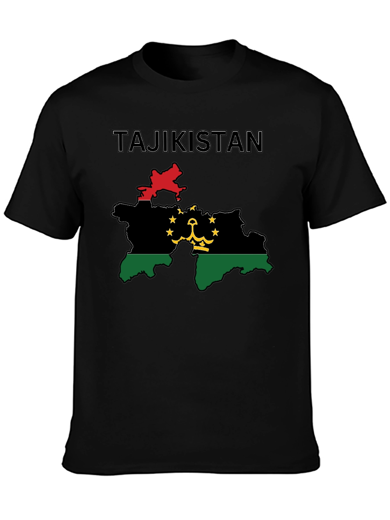 Tajikistan Flag Map T-Shirt - Graphic Tee