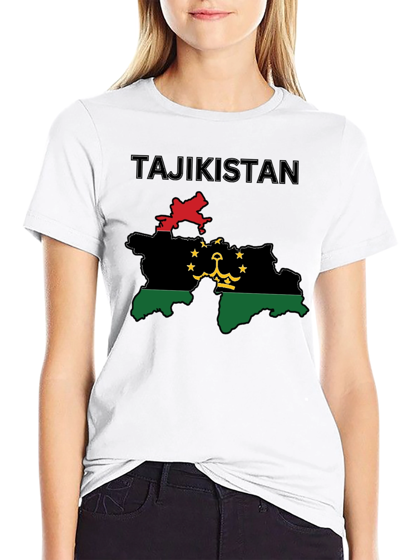 Tajikistan Flag Map T-Shirt - Graphic Tee