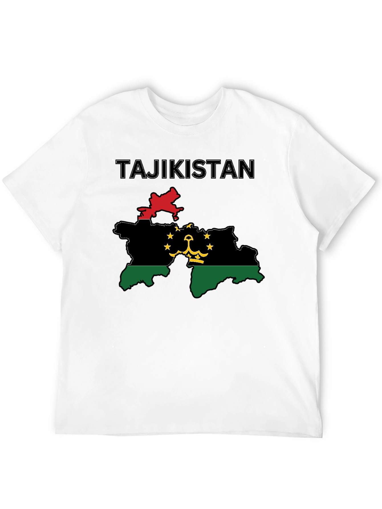 Tajikistan Flag Map T-Shirt - Graphic Tee