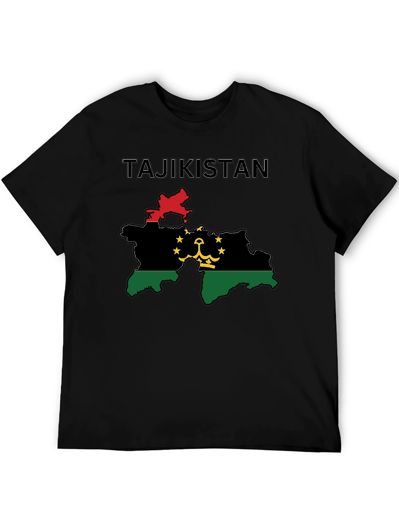 Tajikistan Flag Map T-Shirt - Graphic Tee