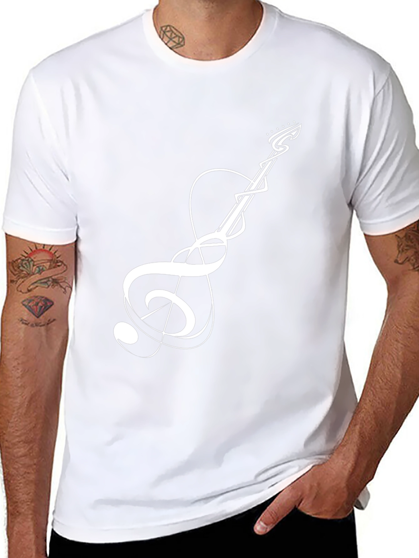 Guitar Music Note Graphic Tee