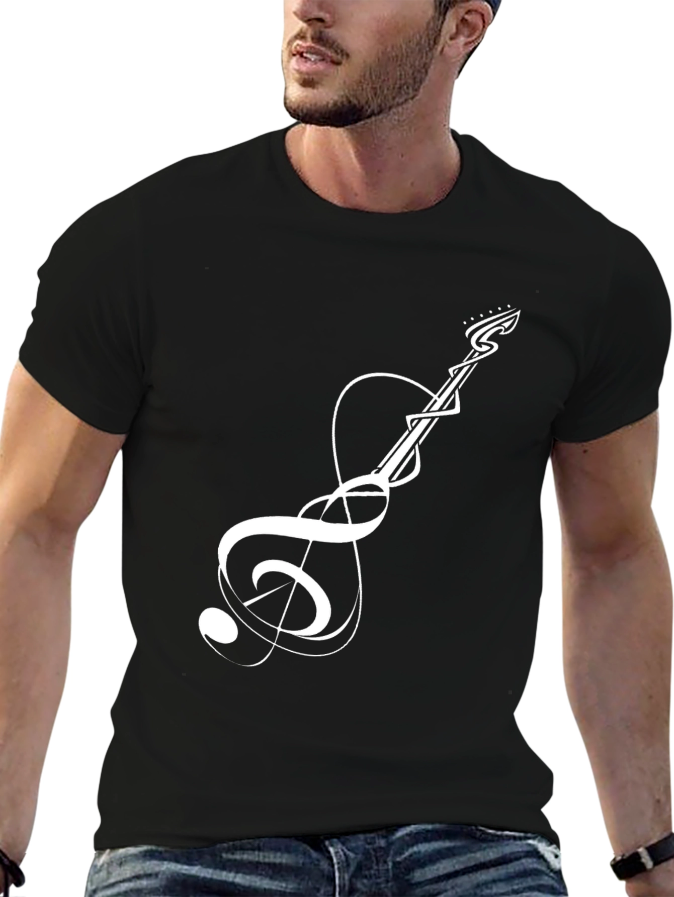Guitar Music Note Graphic Tee