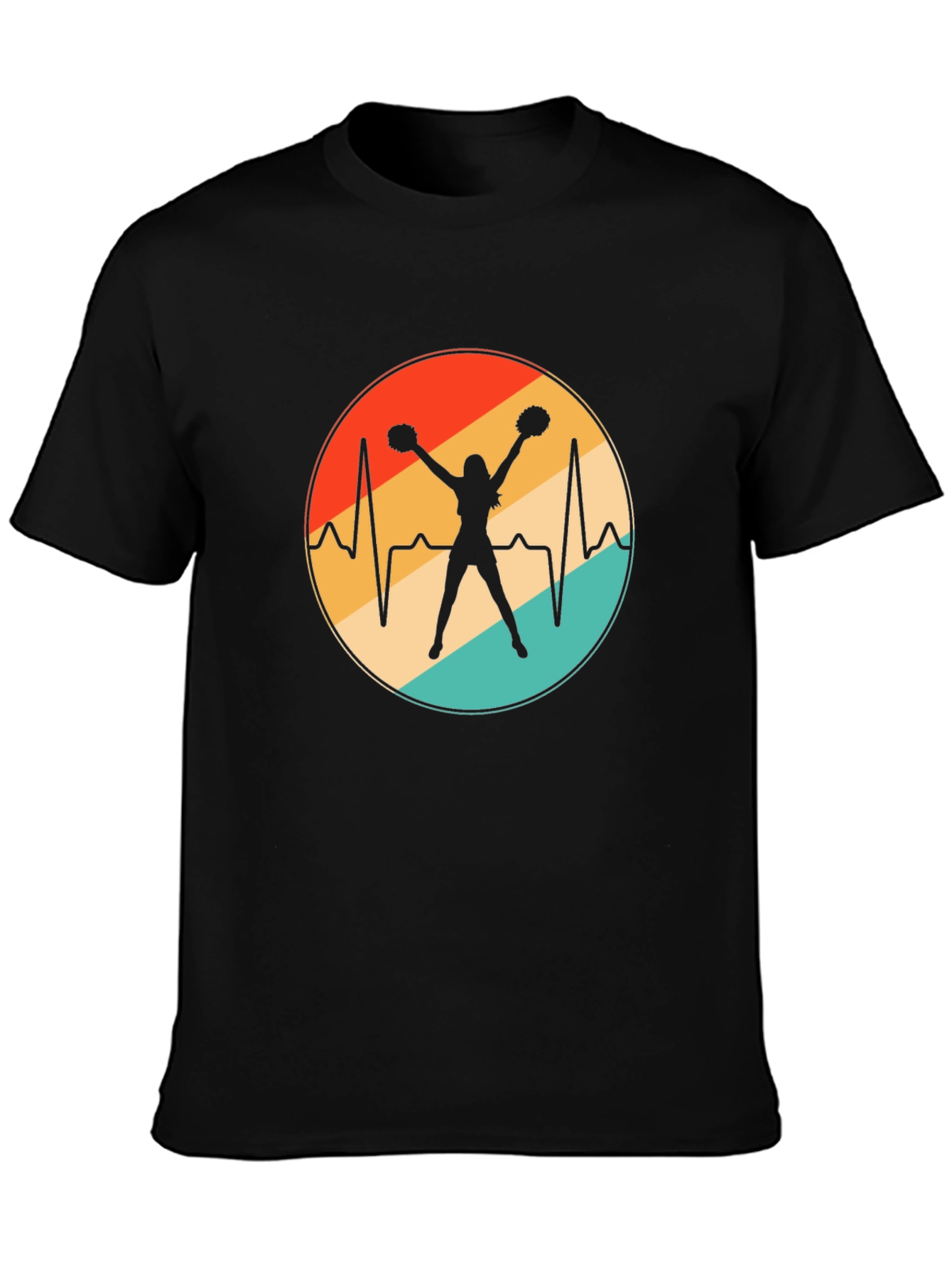 Cheerleader Heartbeat Retro T-Shirt