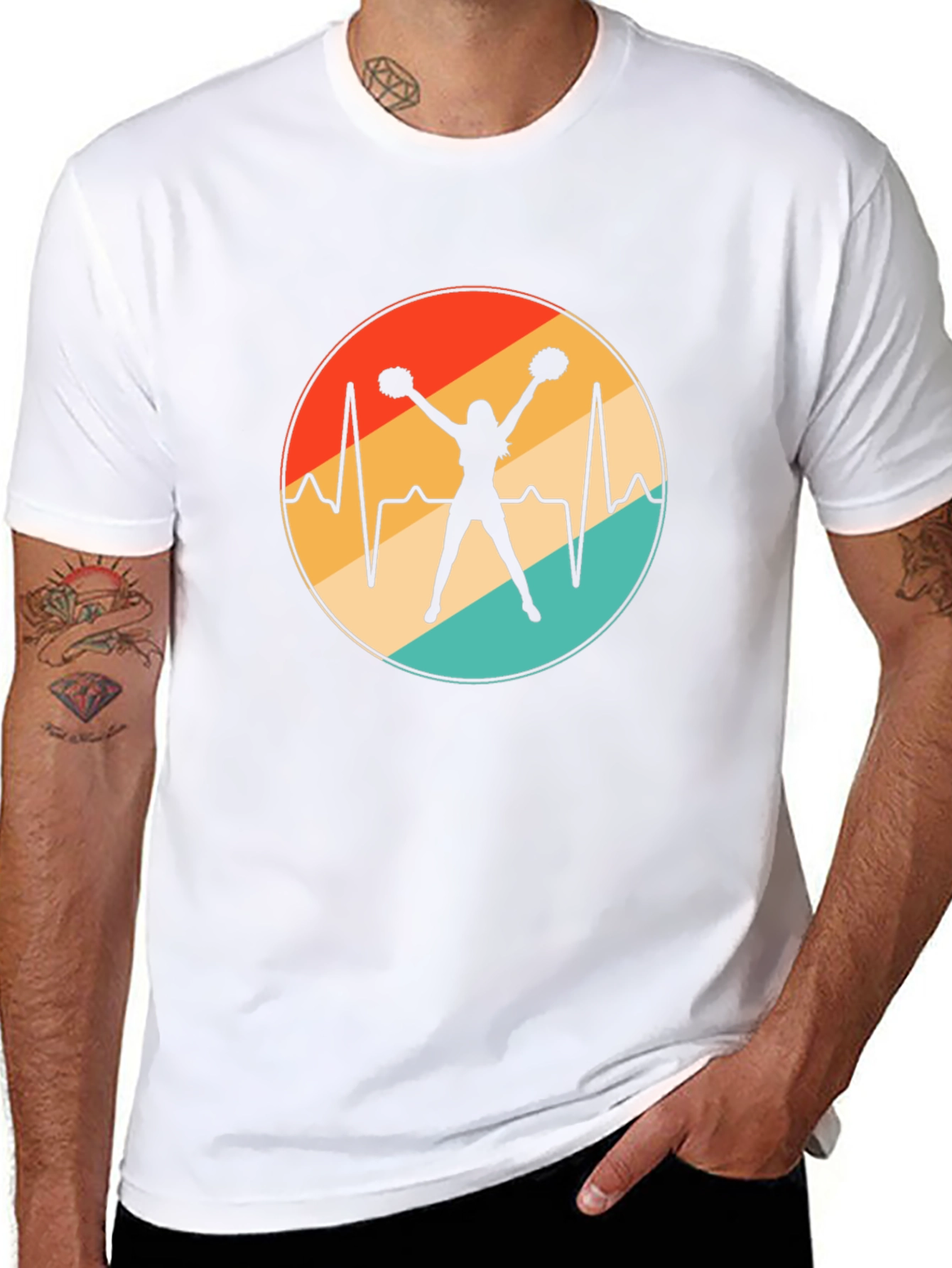 Cheerleader Heartbeat Retro T-Shirt