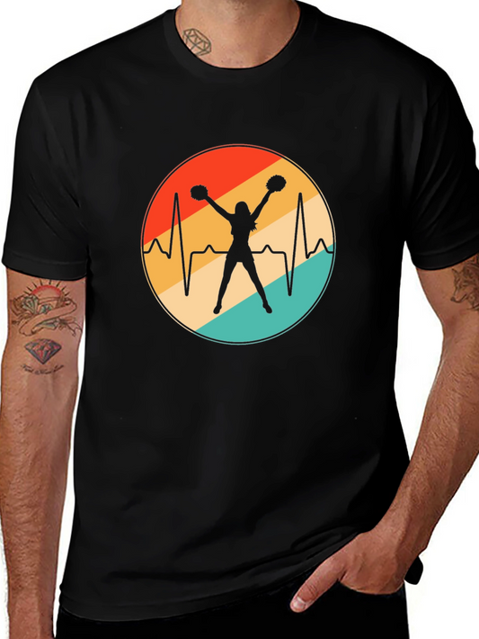 Cheerleader Heartbeat Retro T-Shirt