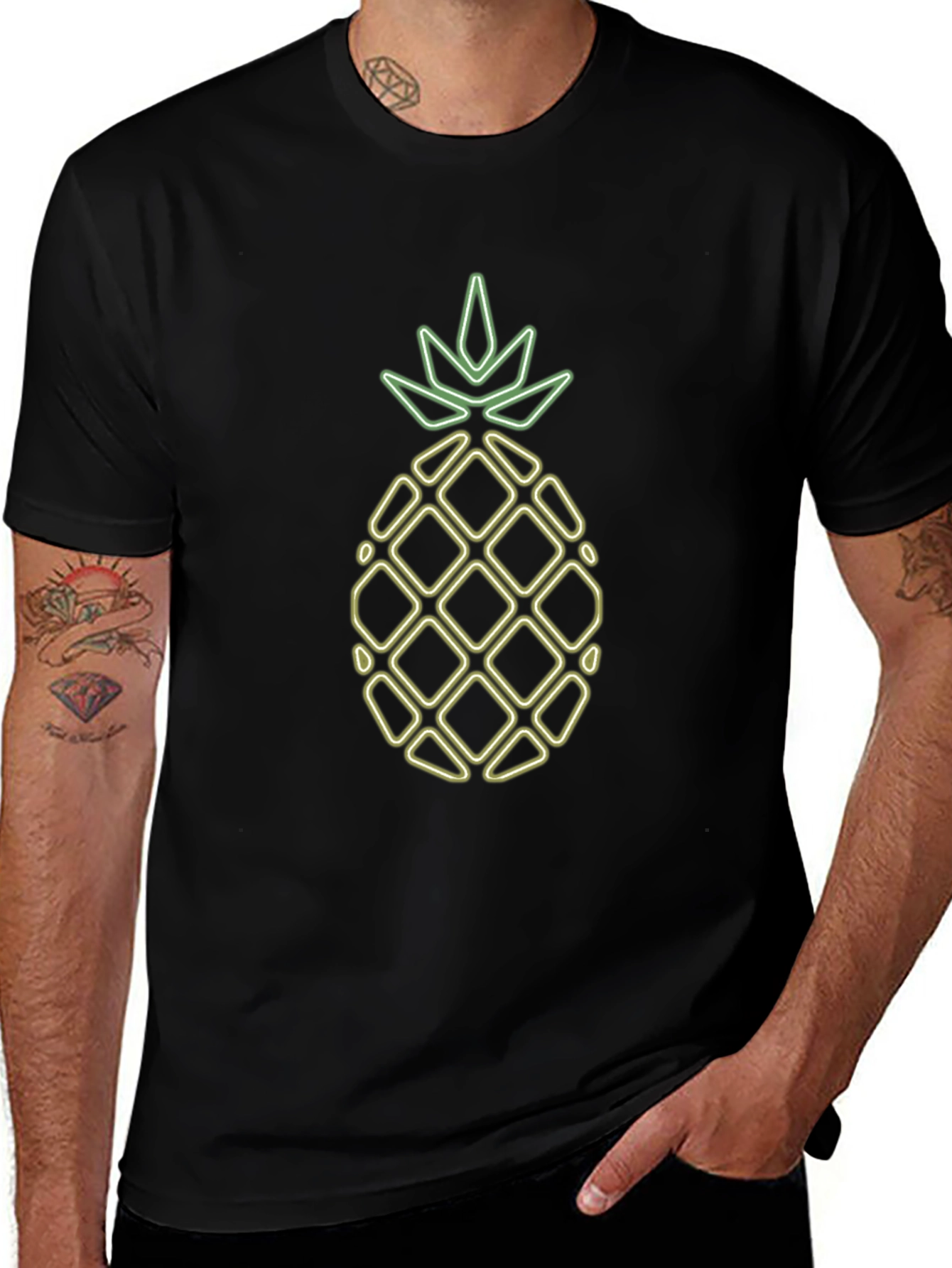 Neon Pineapple Graphic Tee - Funky & Fresh