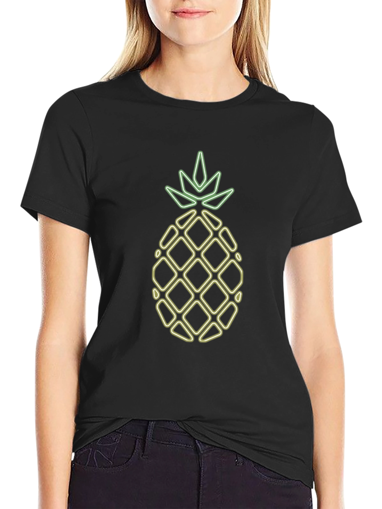 Neon Pineapple Graphic Tee - Funky & Fresh