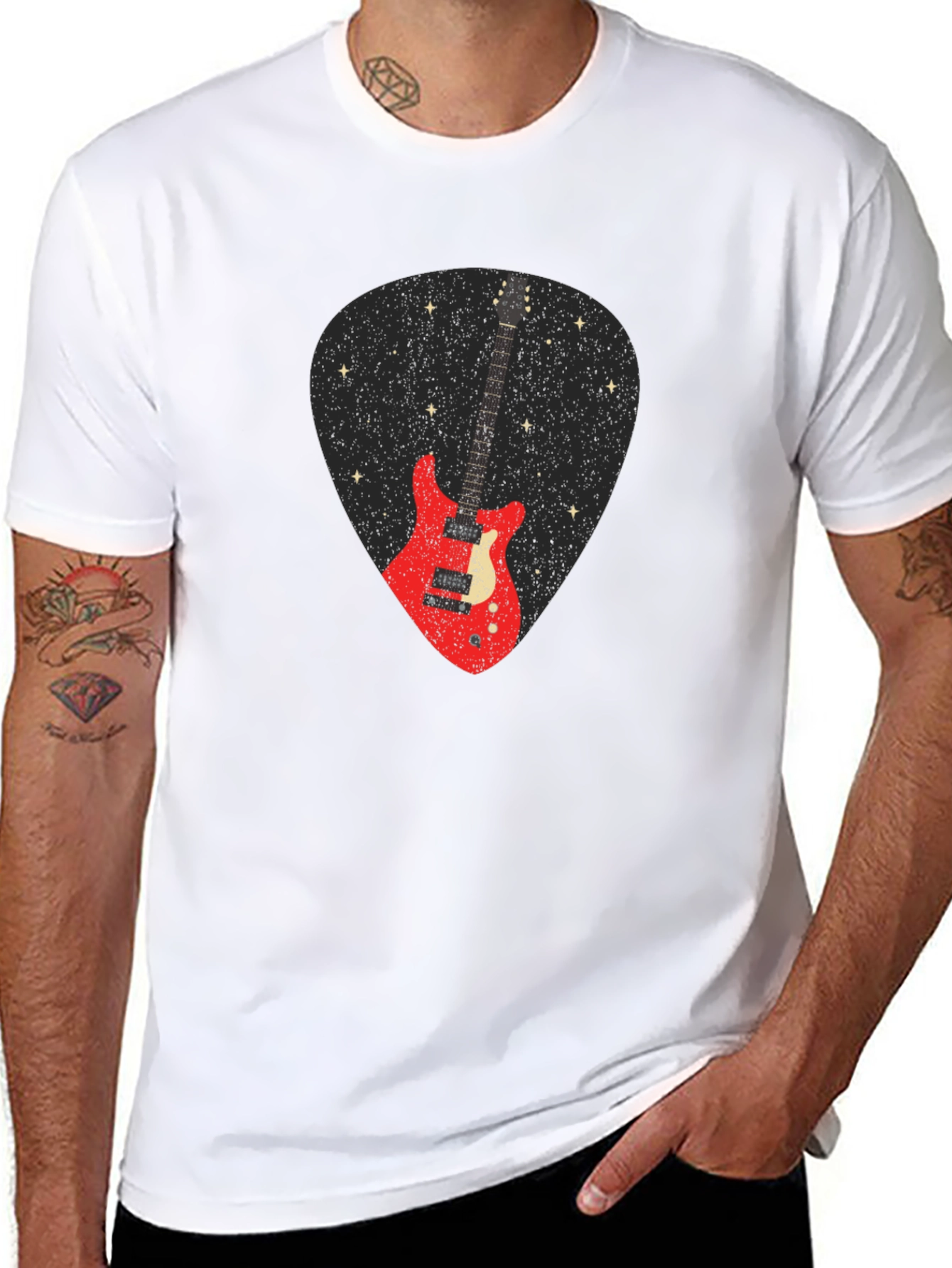 Guitar Pick Graphic Tee - Rock Music Lover