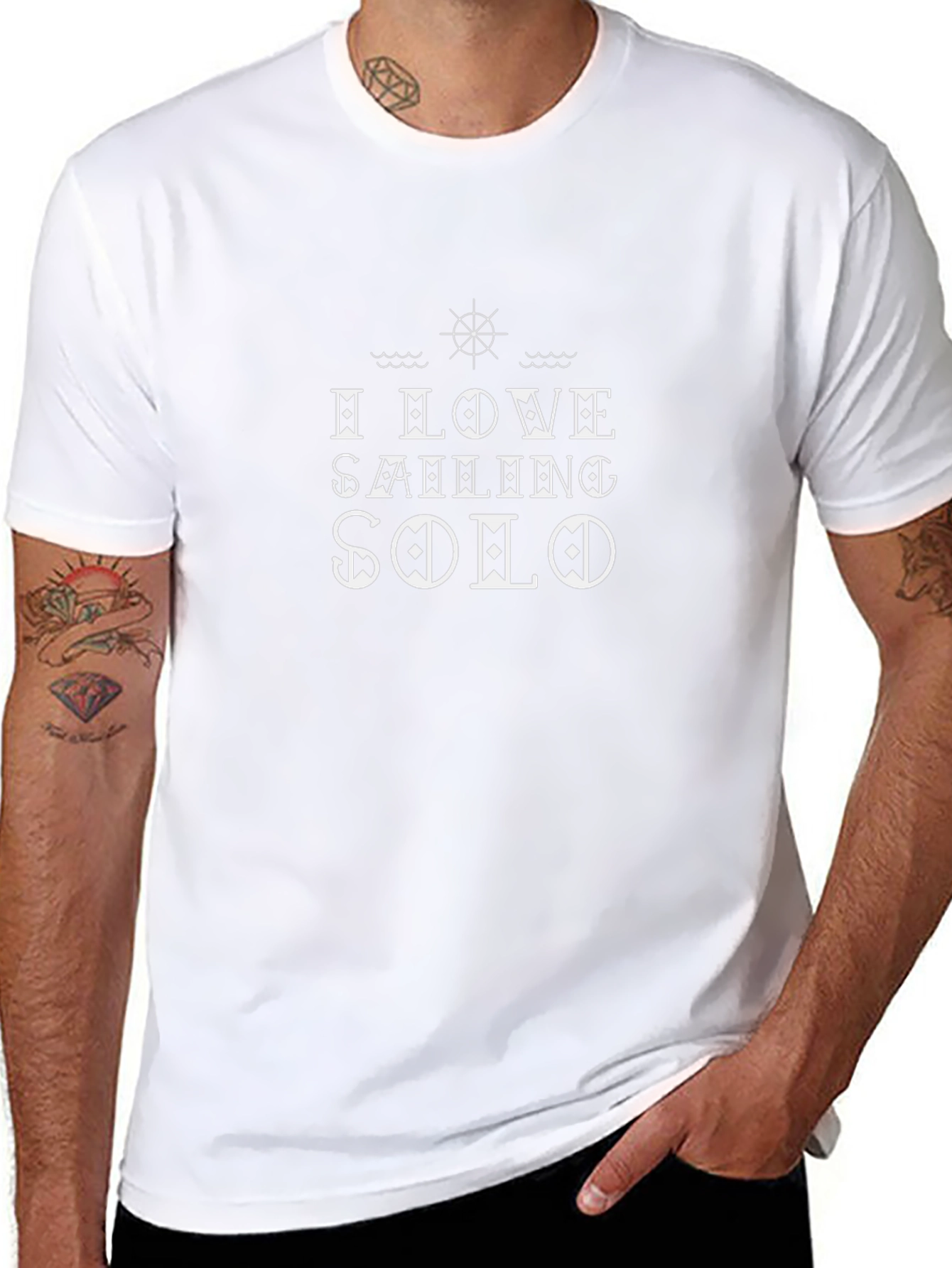 I Love Sailing Solo T-Shirt - Nautical Design