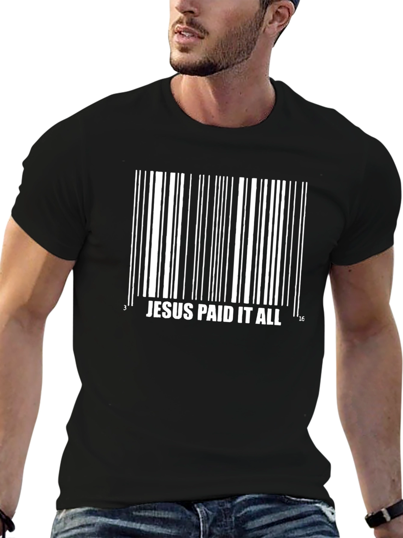Jesus Paid It All Barcode T-Shirt - Christian Apparel