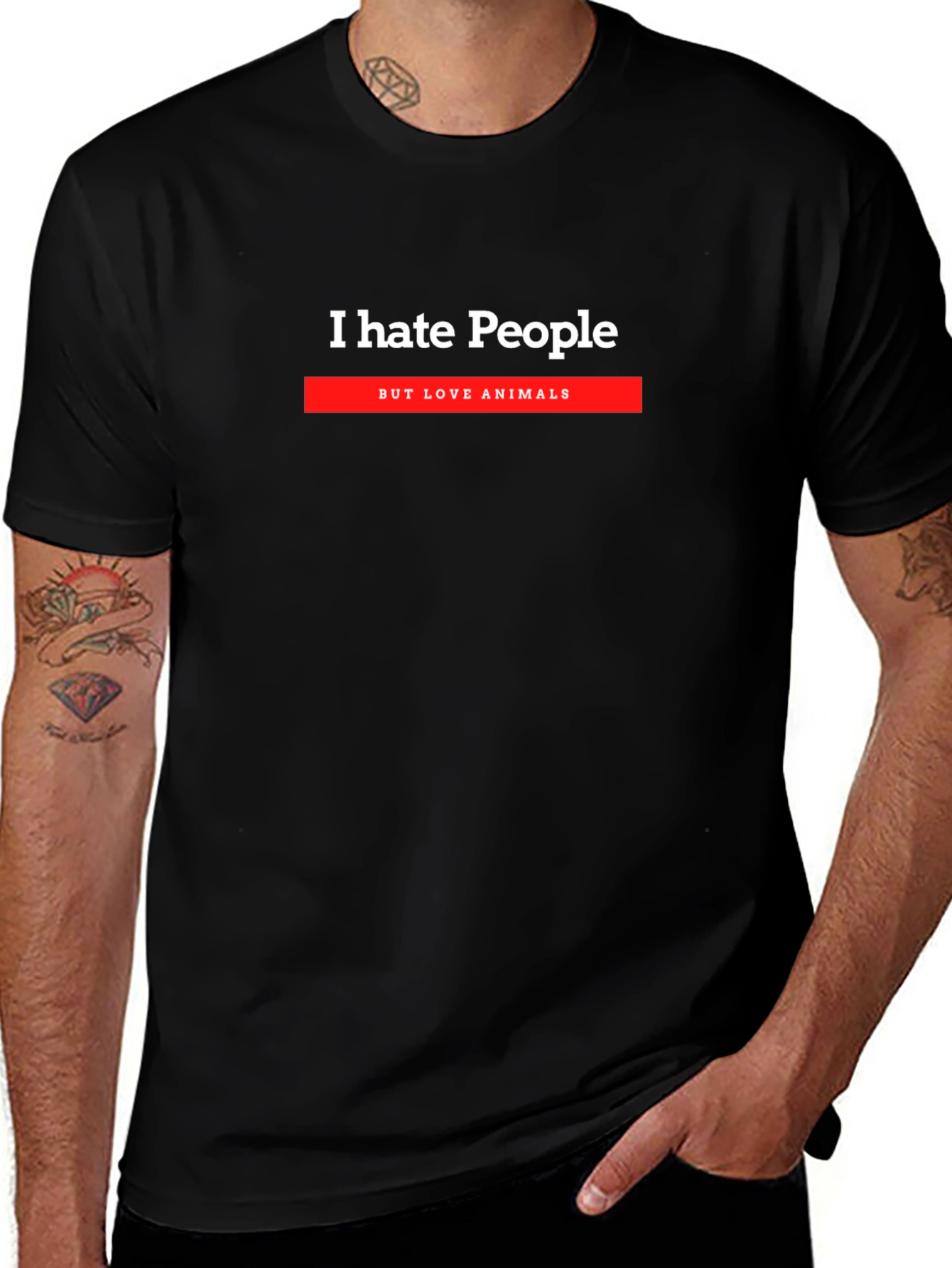I Hate People But Love Animals Graphic T-Shirt