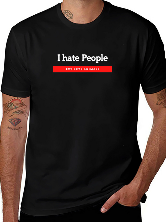 I Hate People But Love Animals Graphic T-Shirt