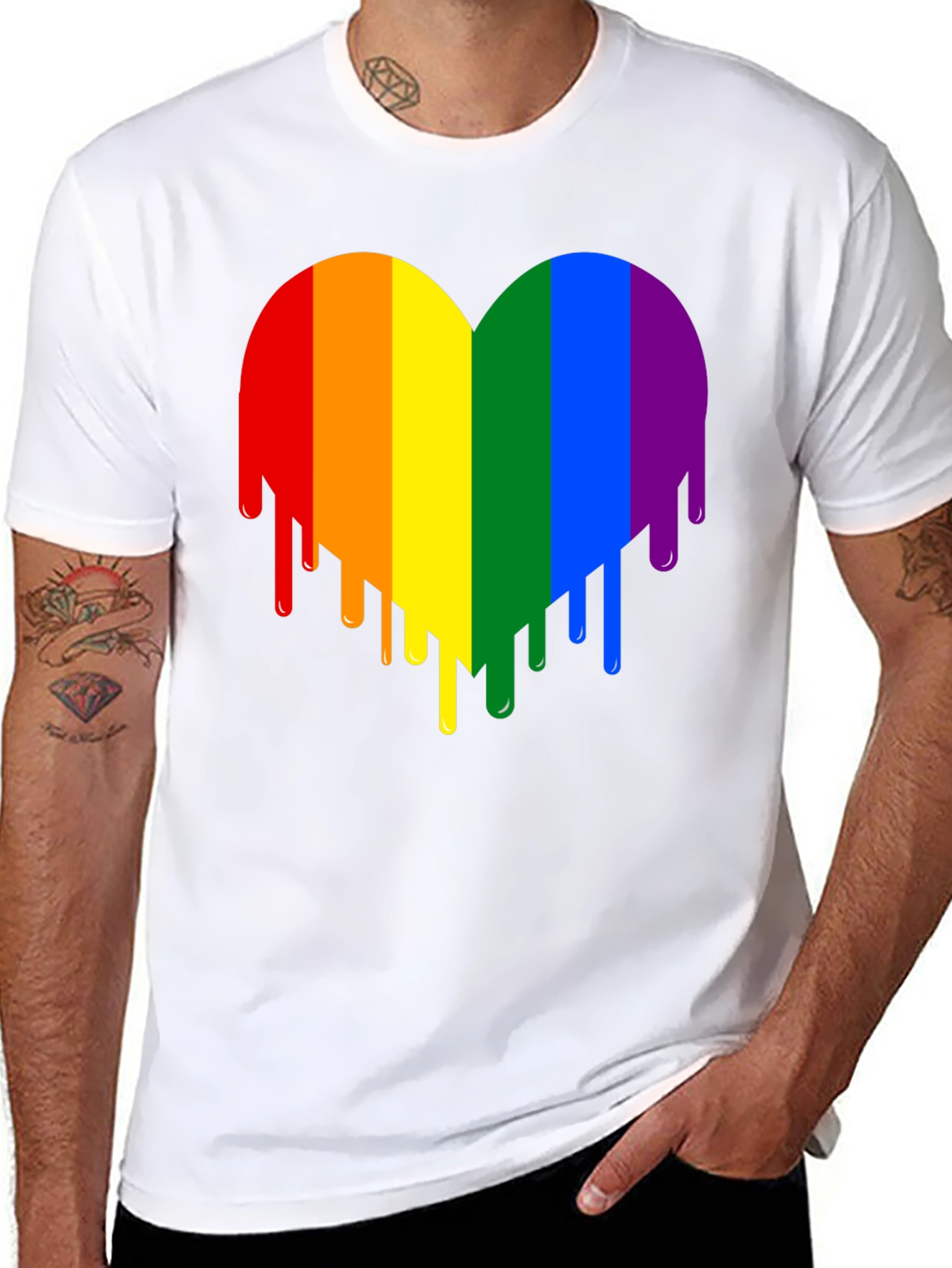 Rainbow Heart Drip Graphic Tee