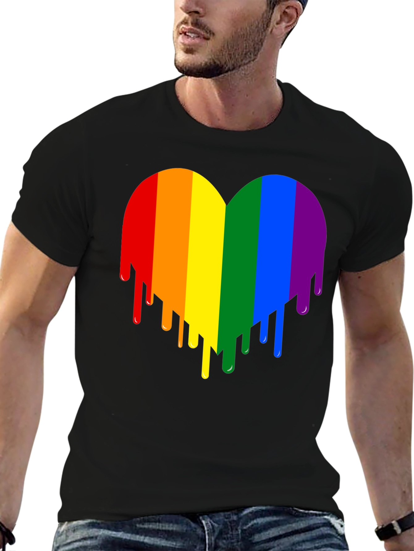 Rainbow Heart Drip Graphic Tee