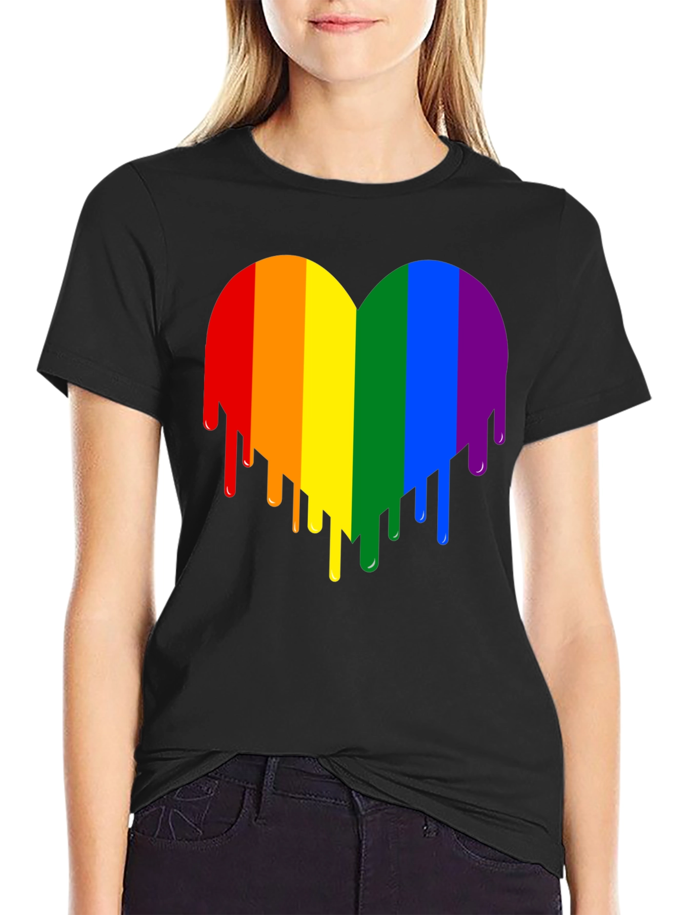 Rainbow Heart Drip Graphic Tee