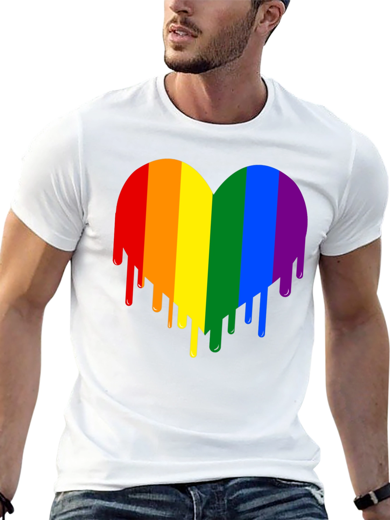 Rainbow Heart Drip Graphic Tee
