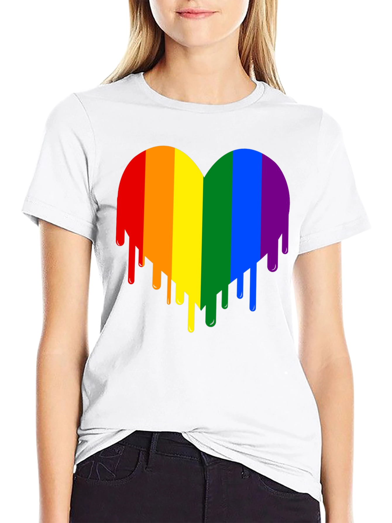 Rainbow Heart Drip Graphic Tee