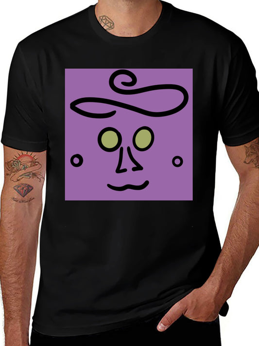 Abstract Face Graphic Tee - Unisex Black T-Shirt