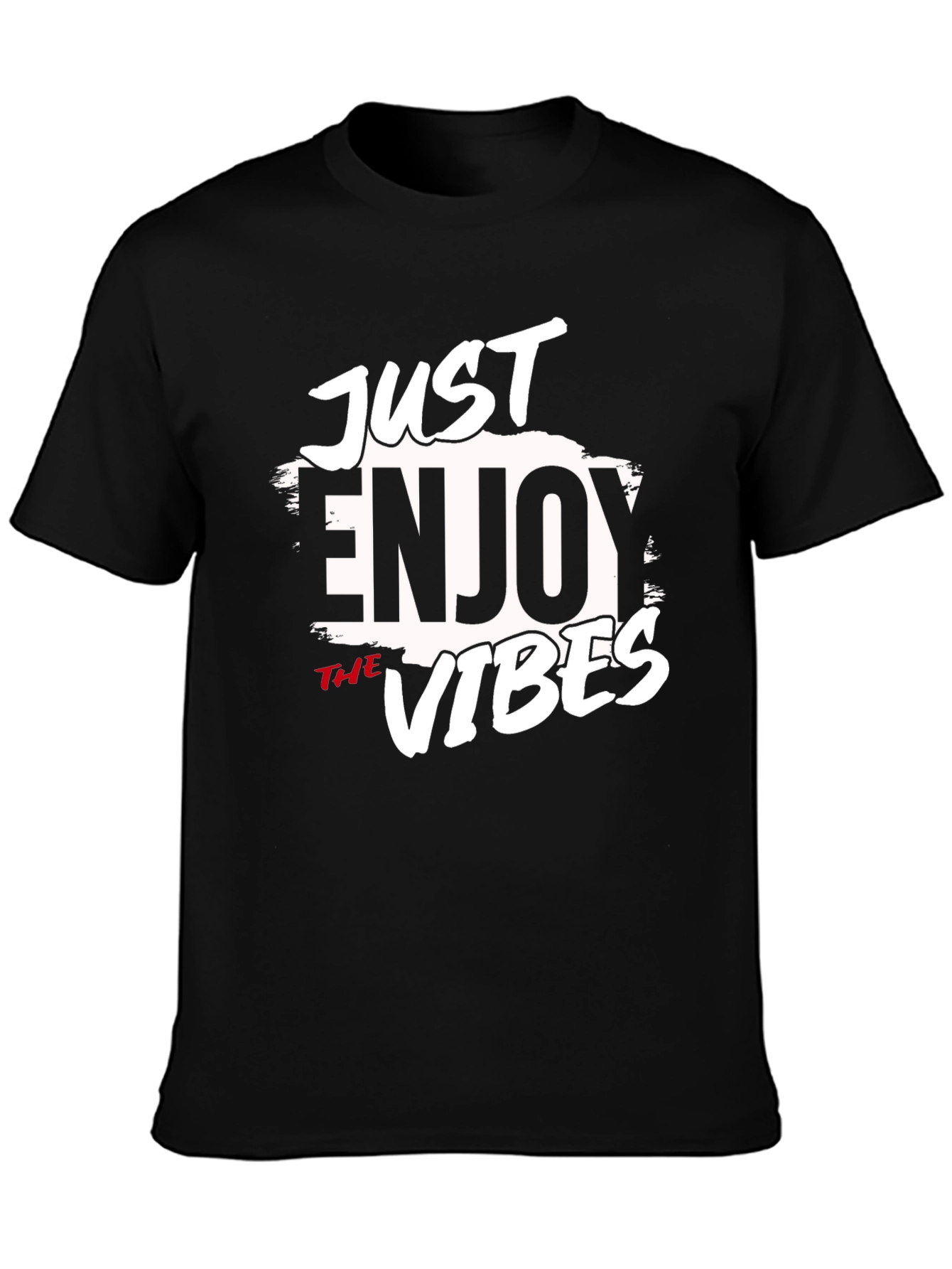 Just Enjoy The Vibes Black Graphic Tee