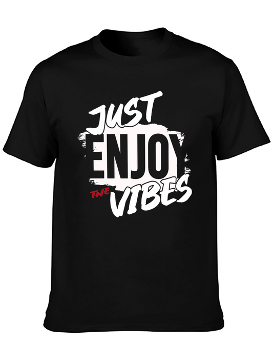 Just Enjoy The Vibes Black Graphic Tee
