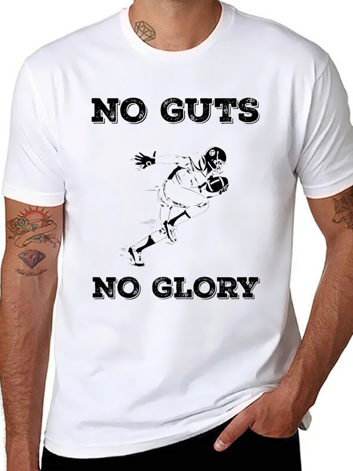 No Guts No Glory Football Graphic Tee