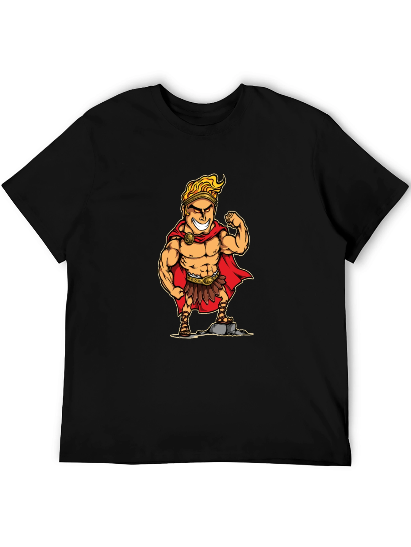 Cartoon Hercules Graphic T-Shirt - Black