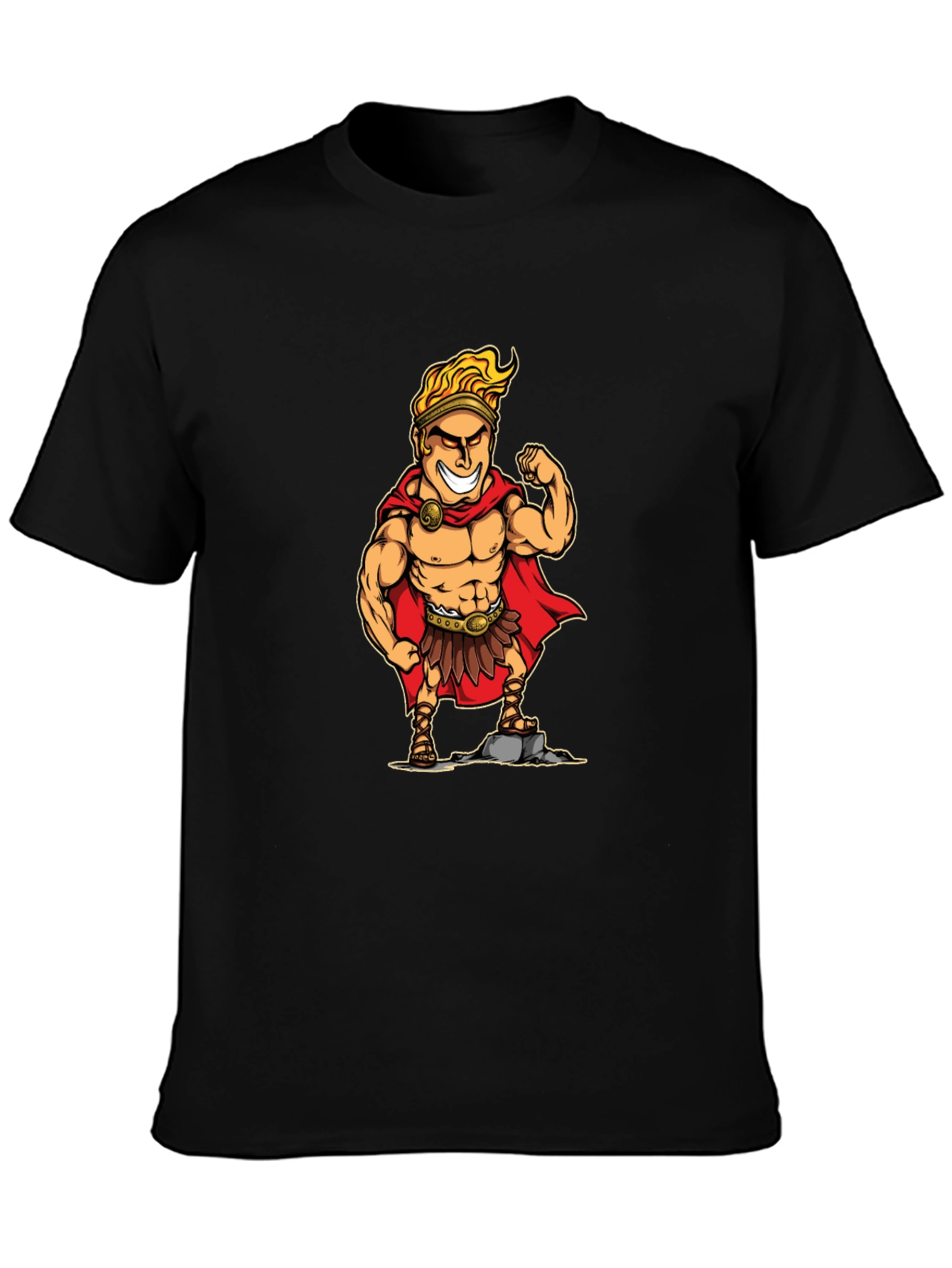 Cartoon Hercules Graphic T-Shirt - Black