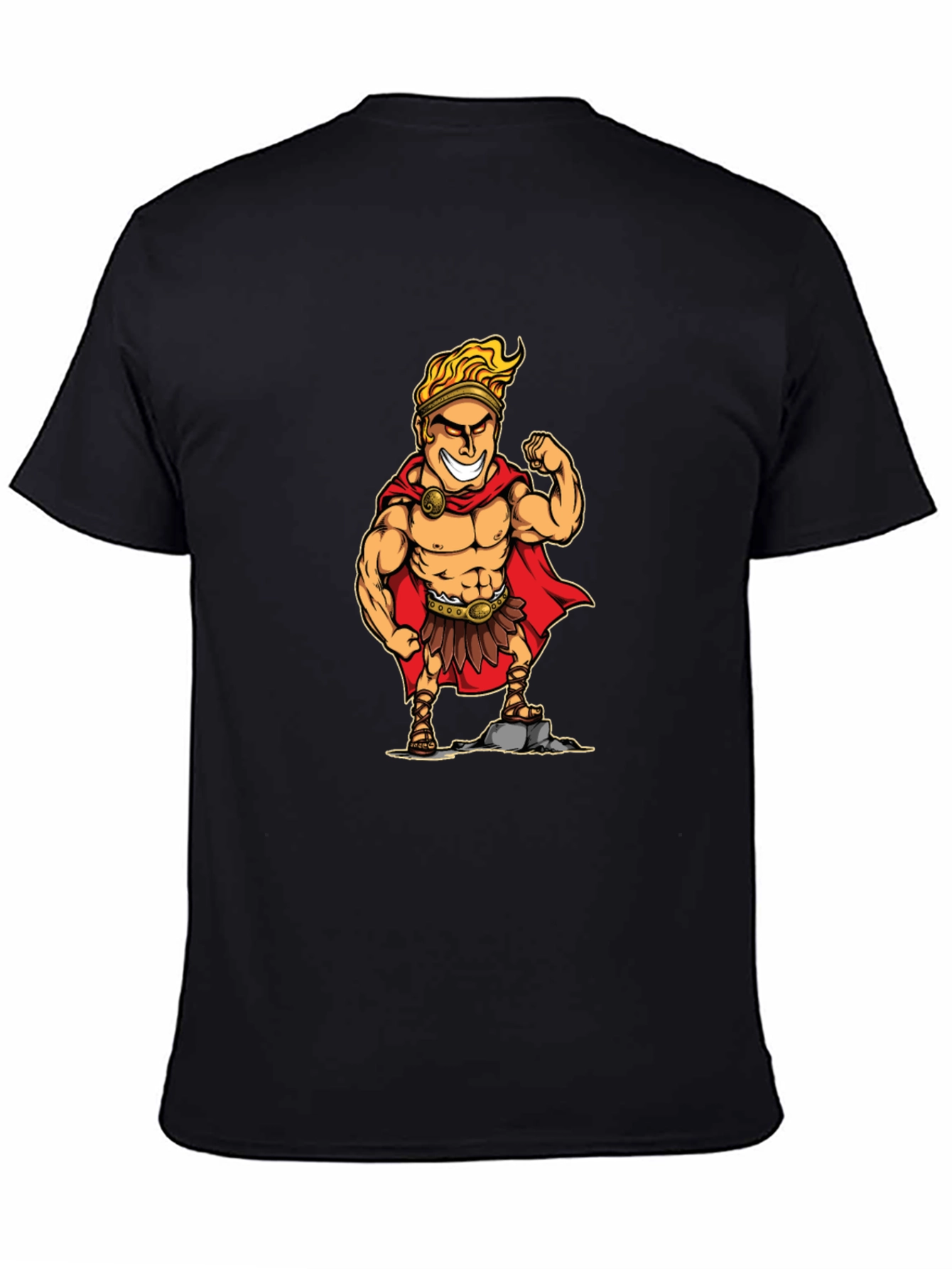 Cartoon Hercules Graphic T-Shirt - Black