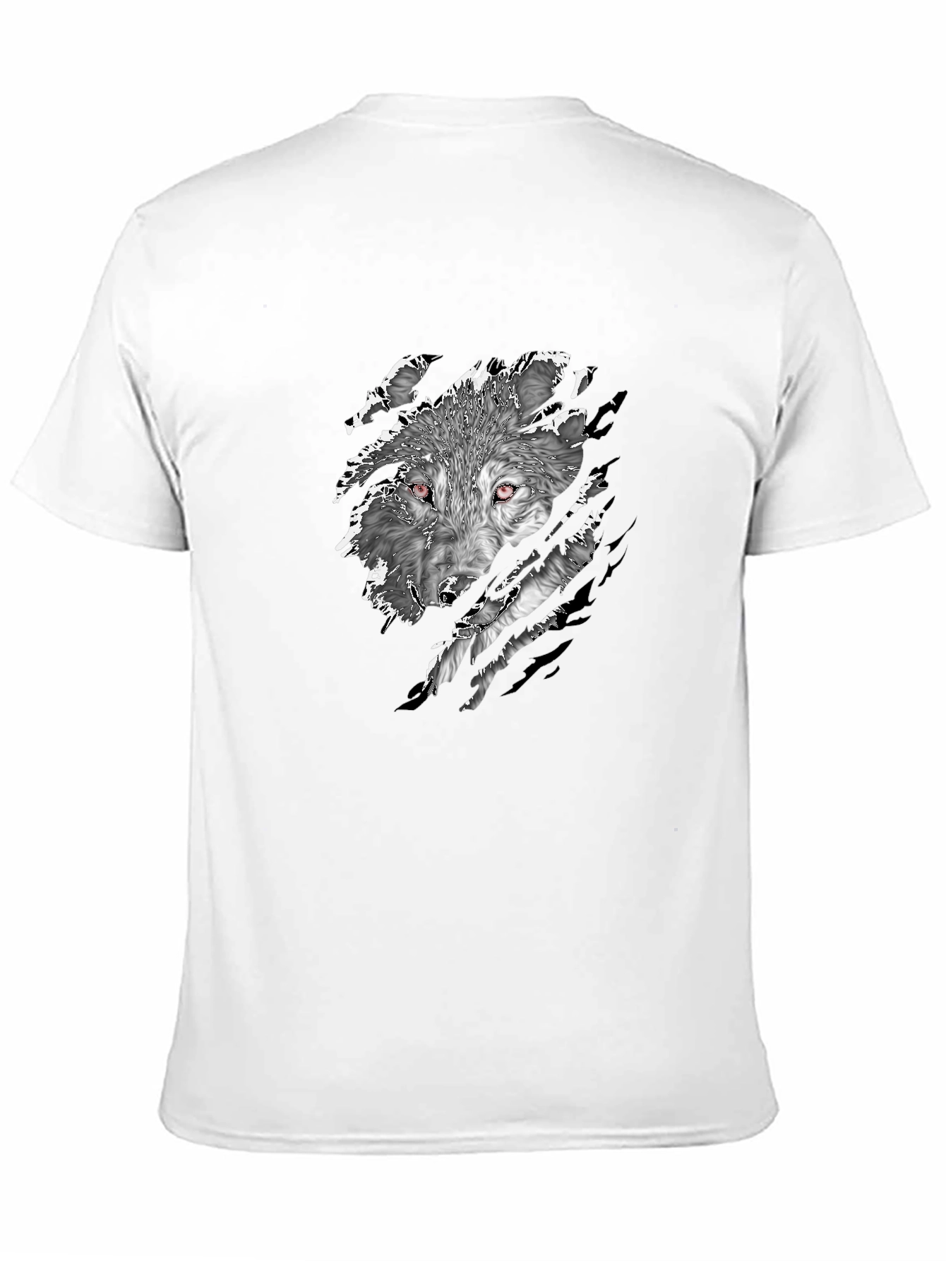 Mens Black Wolf Graphic Print T-Shirt
