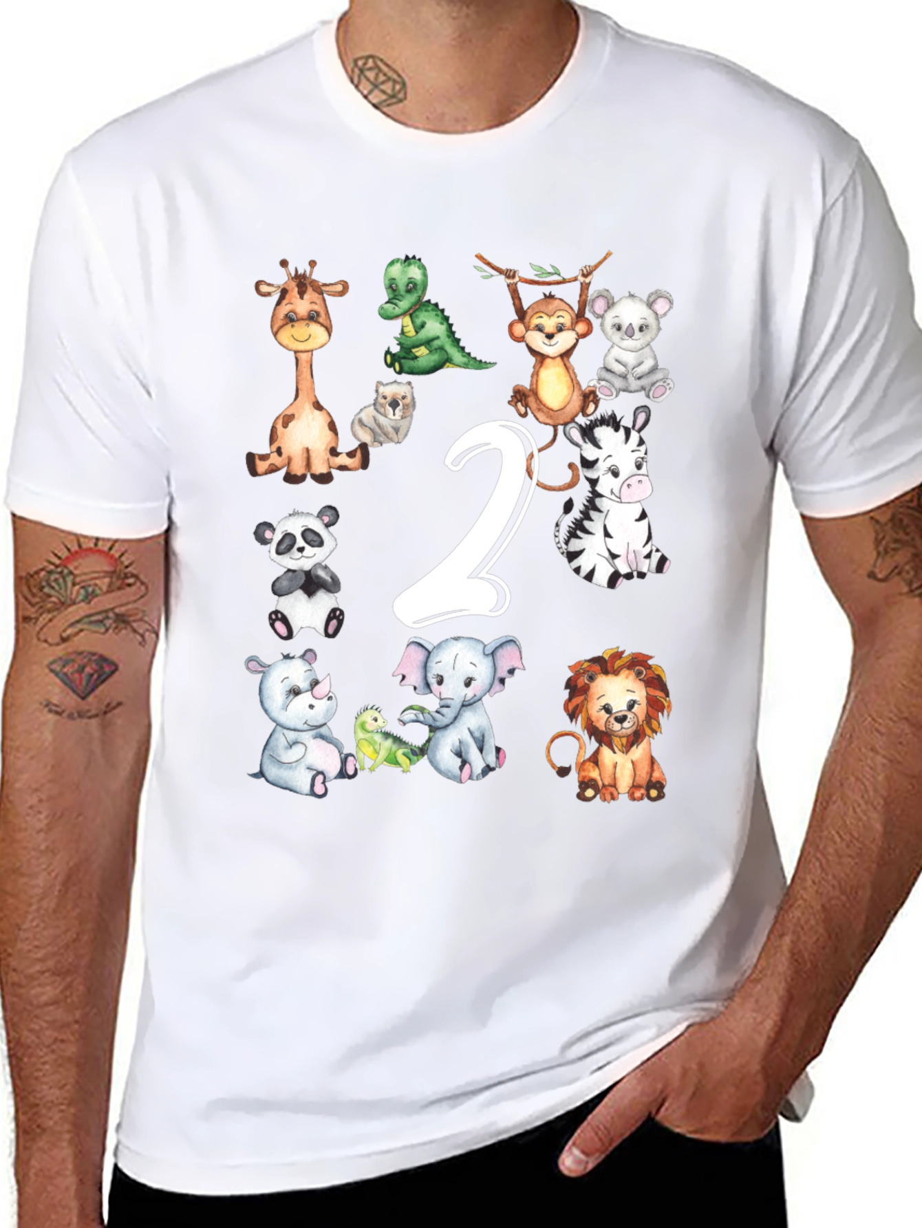 Cute Animal 2nd Birthday T-Shirt