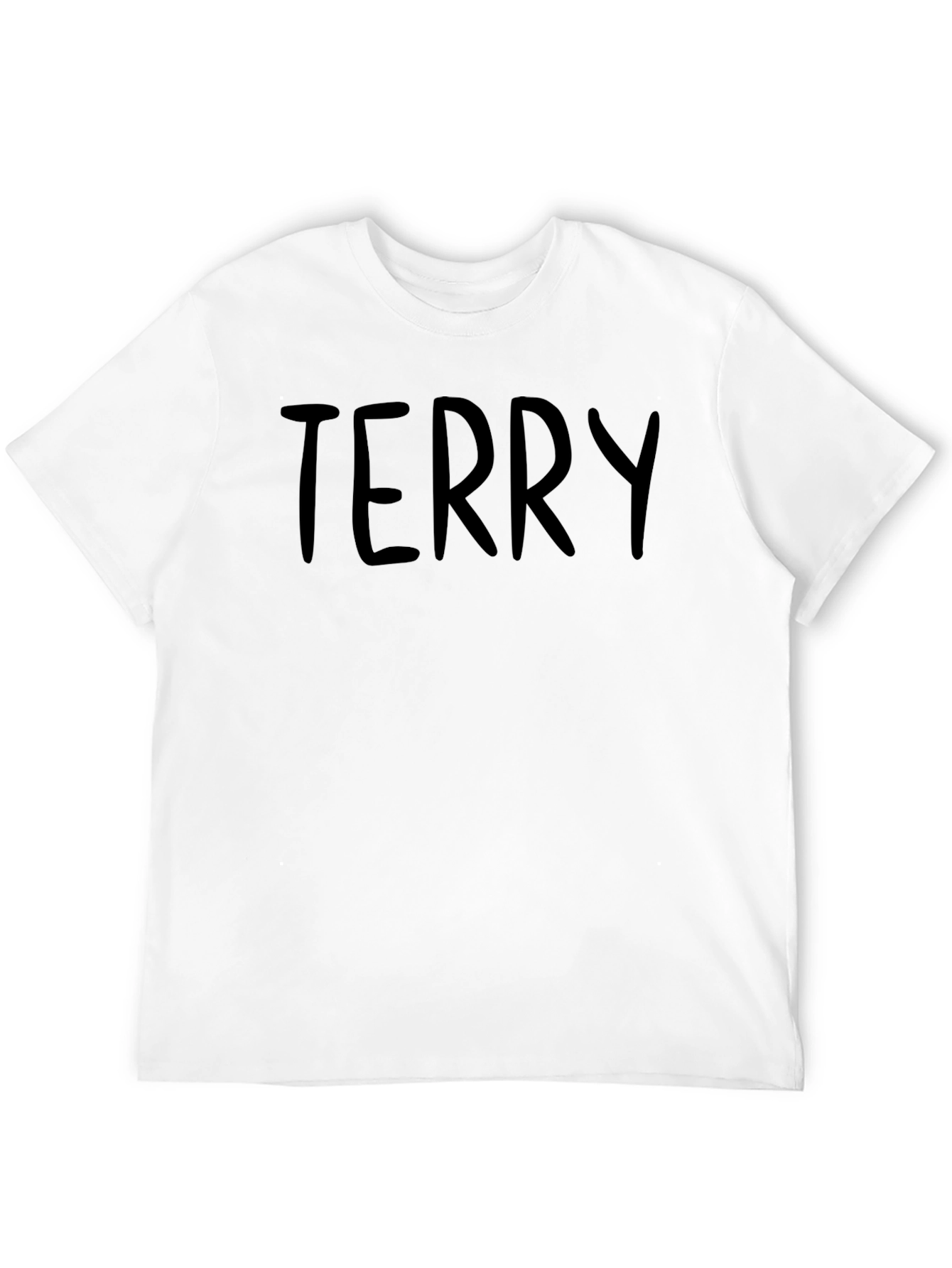 Mens Terry Black Crew Neck T-Shirt