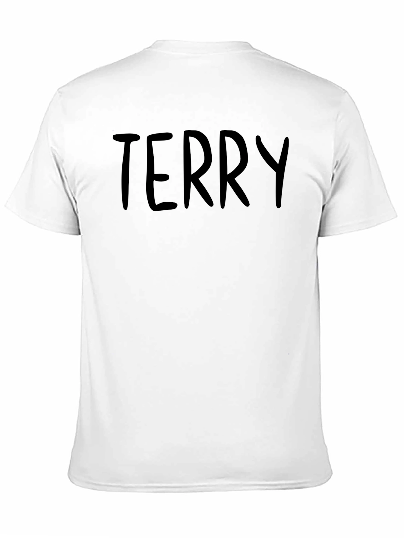 Mens Terry Black Crew Neck T-Shirt