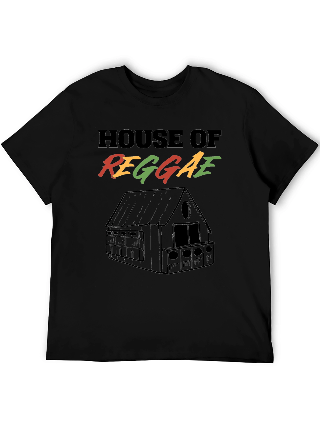 House of Reggae Black Graphic T-Shirt