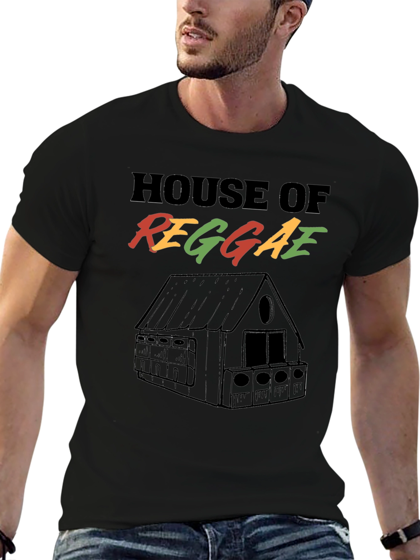 House of Reggae Black Graphic T-Shirt