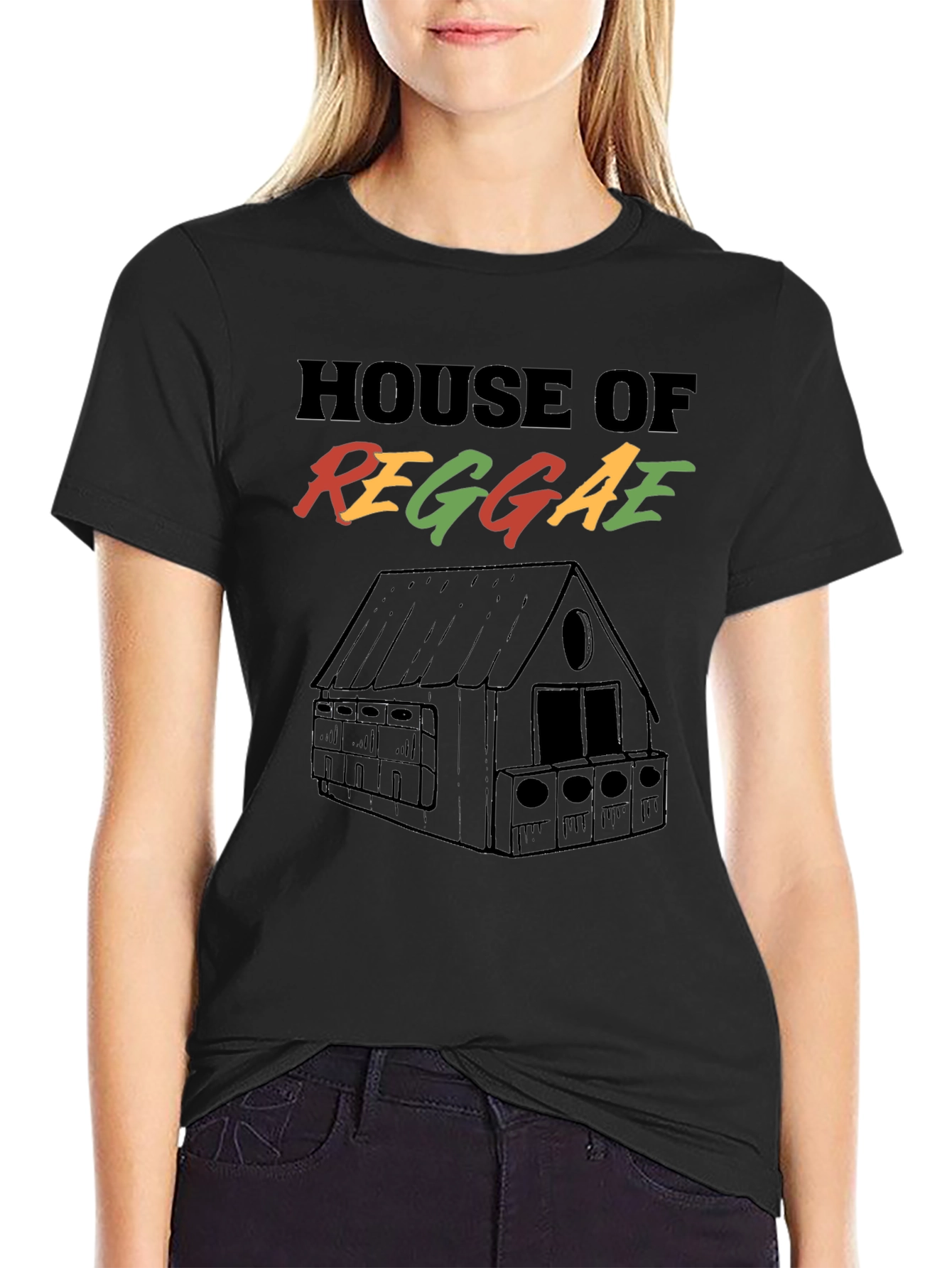 House of Reggae Black Graphic T-Shirt