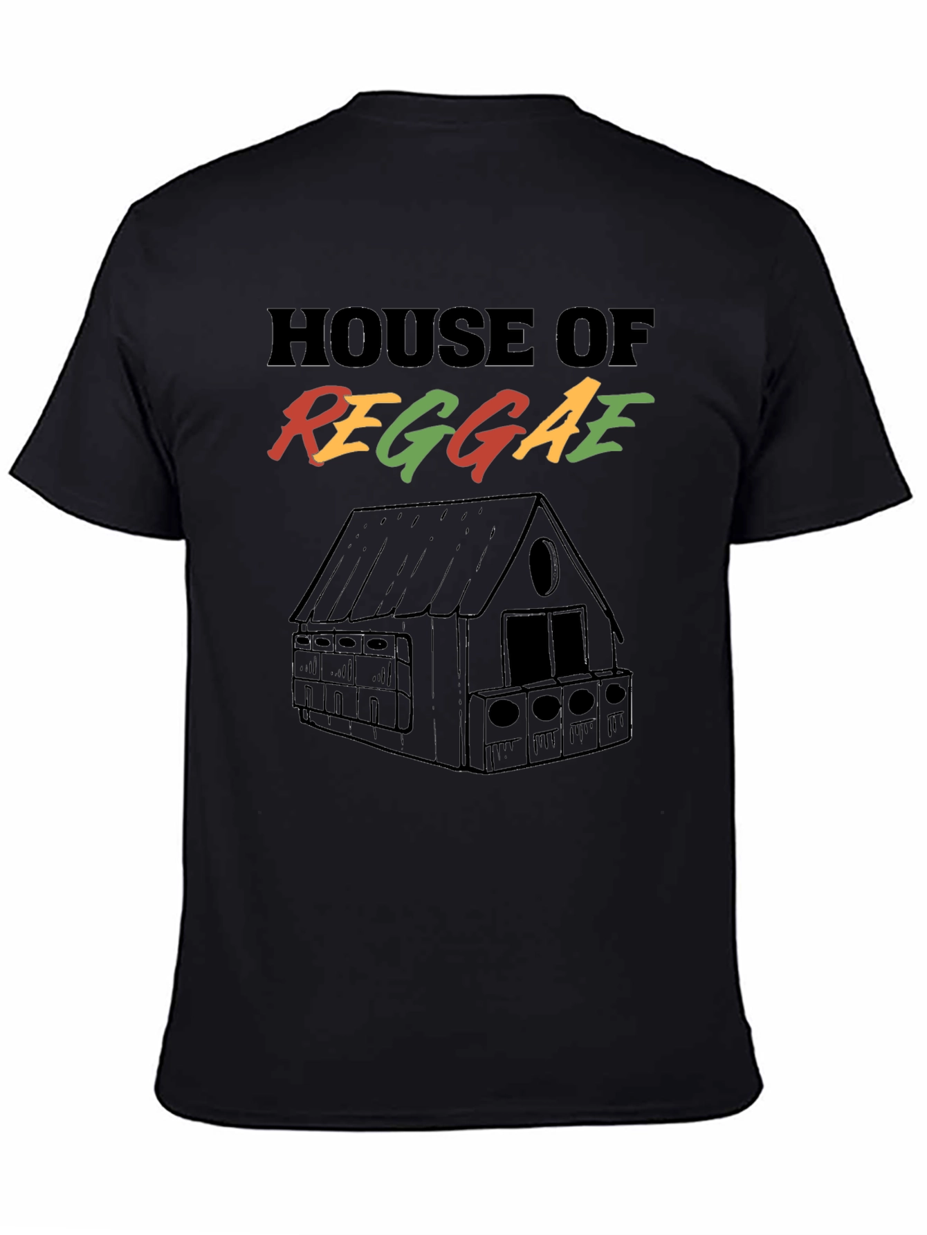 House of Reggae Black Graphic T-Shirt