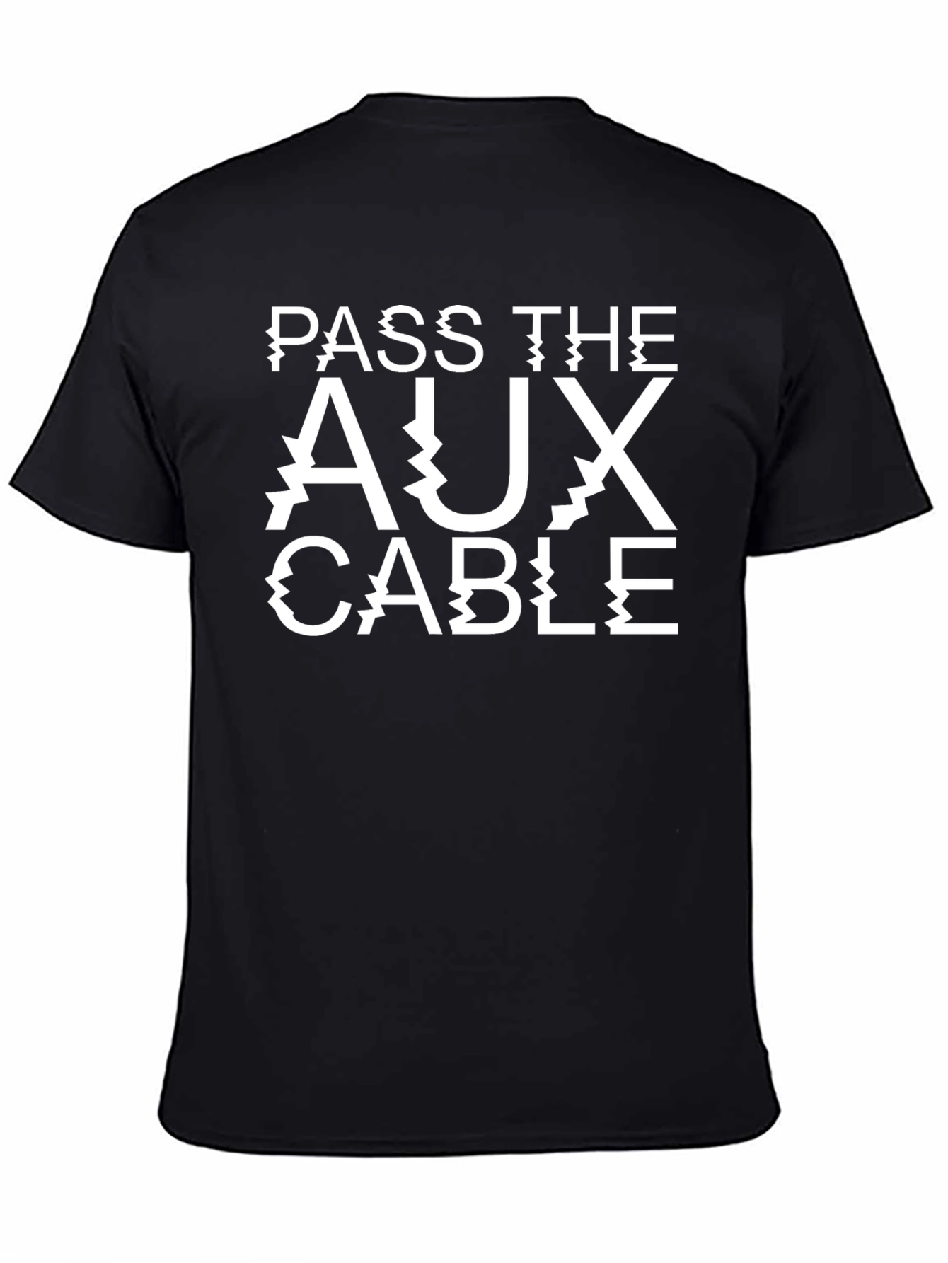 Pass The Aux Cable Black Graphic T-Shirt