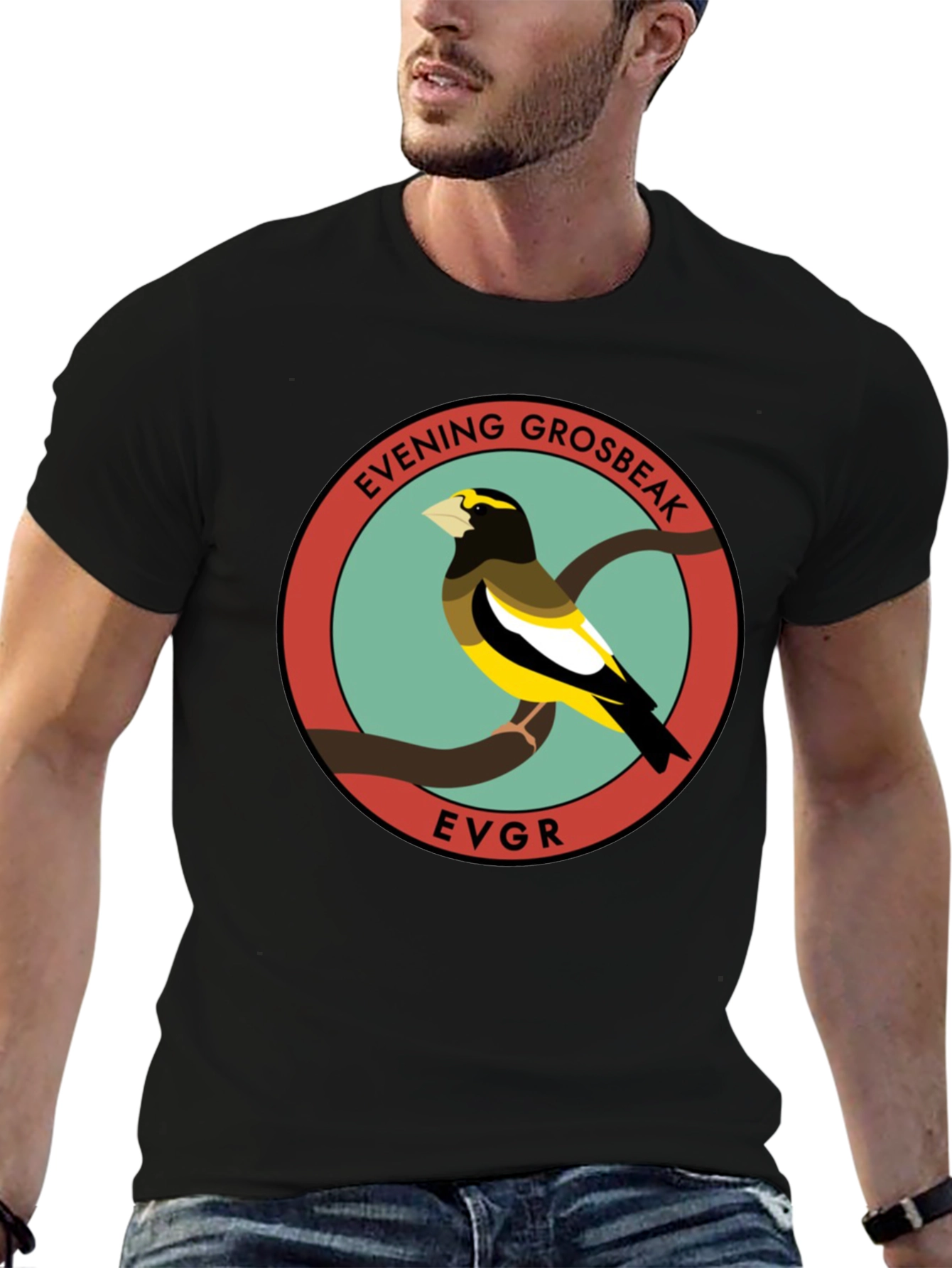 Evening Grosbeak Graphic T-Shirt - Bird Lover Tee