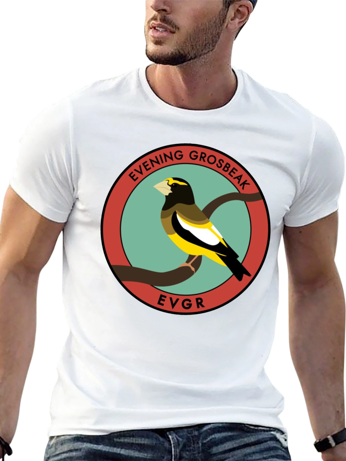 Evening Grosbeak Graphic T-Shirt - Bird Lover Tee