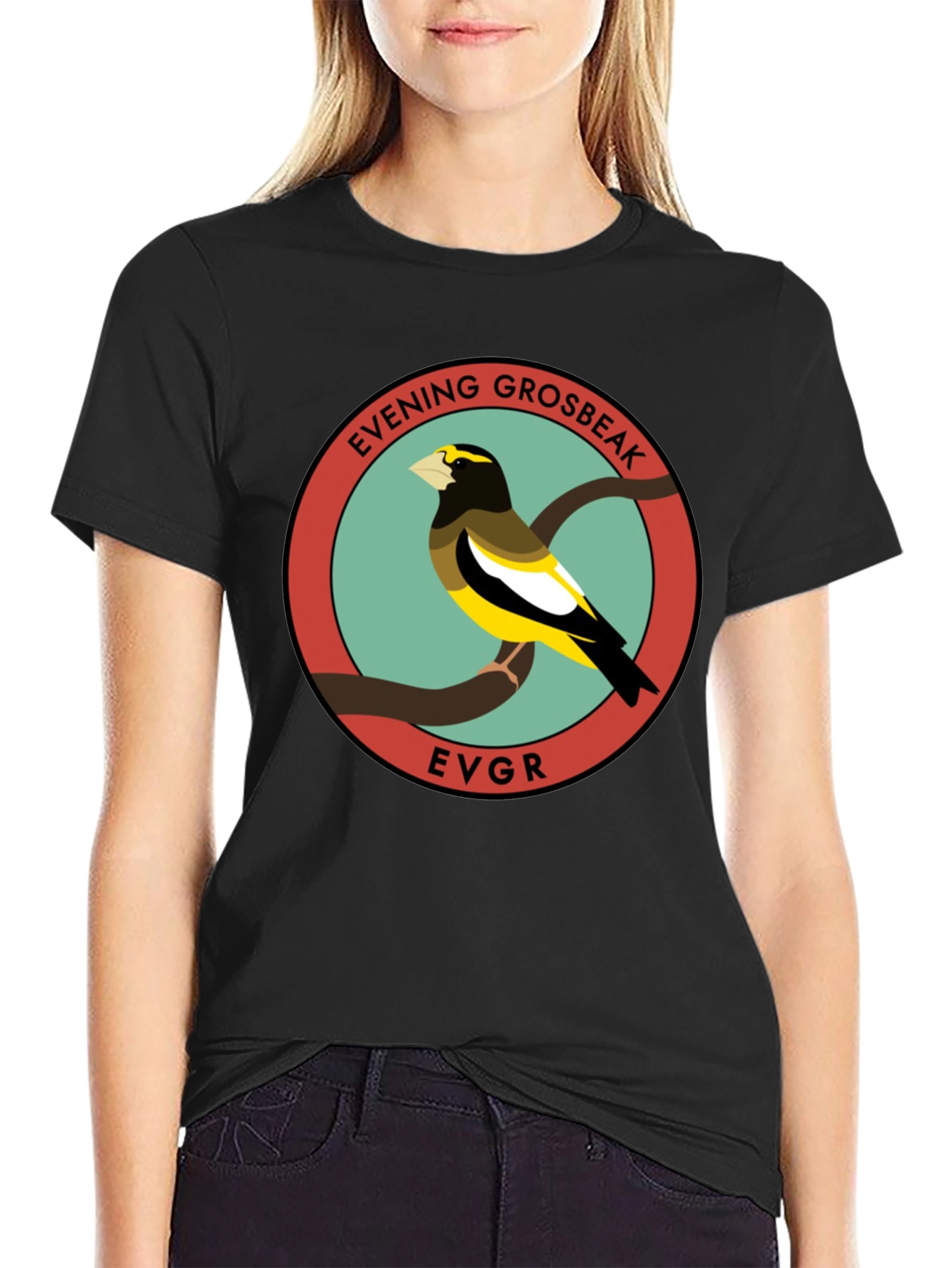 Evening Grosbeak Graphic T-Shirt - Bird Lover Tee