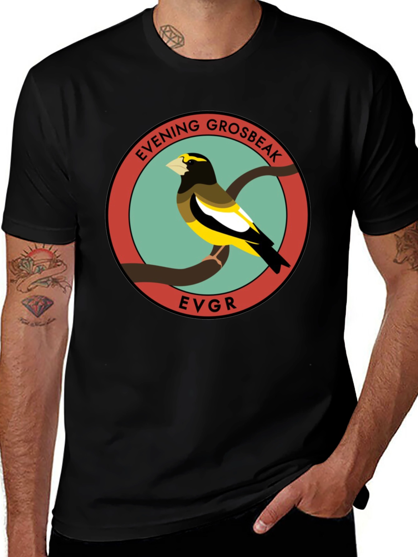 Evening Grosbeak Graphic T-Shirt - Bird Lover Tee
