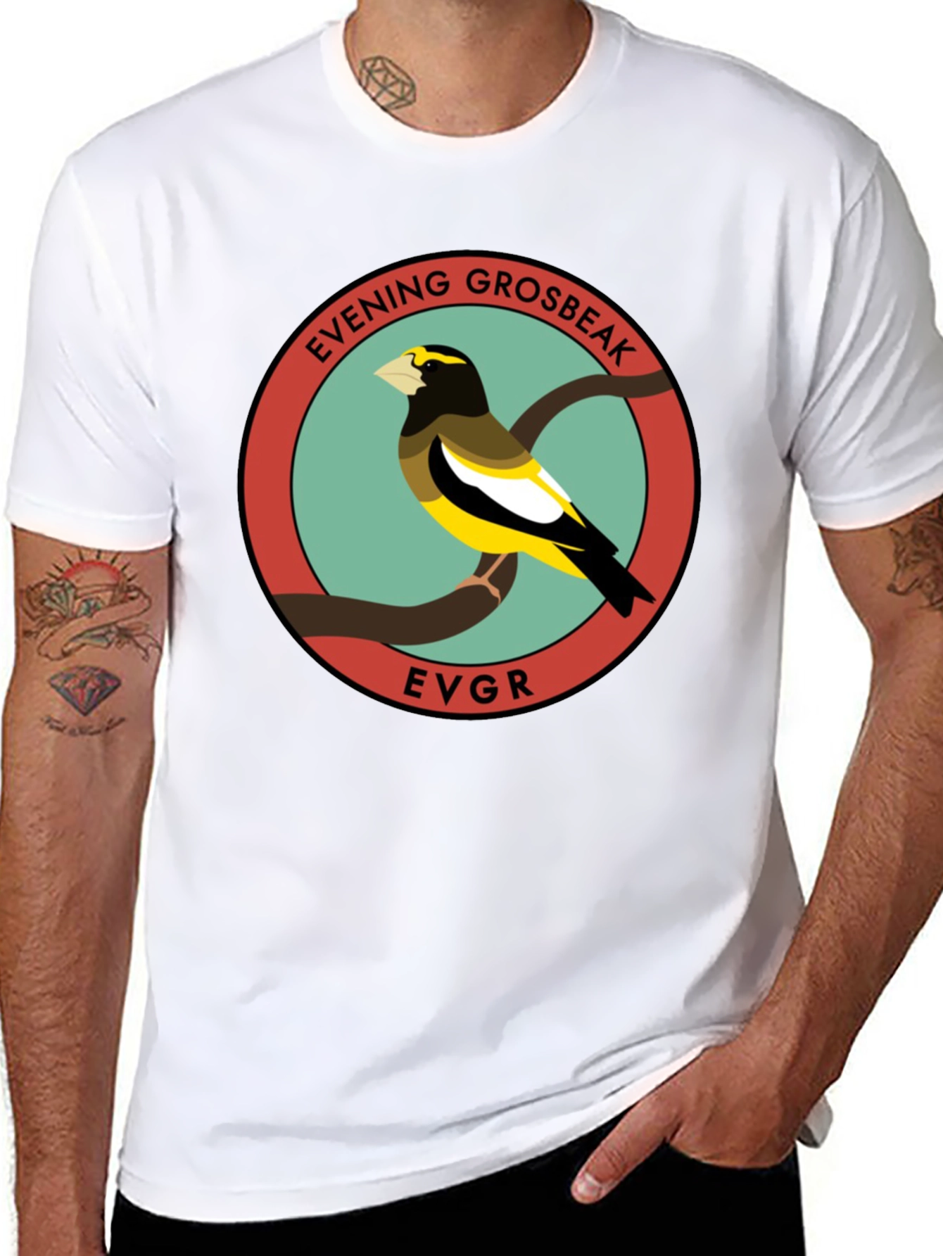 Evening Grosbeak Graphic T-Shirt - Bird Lover Tee