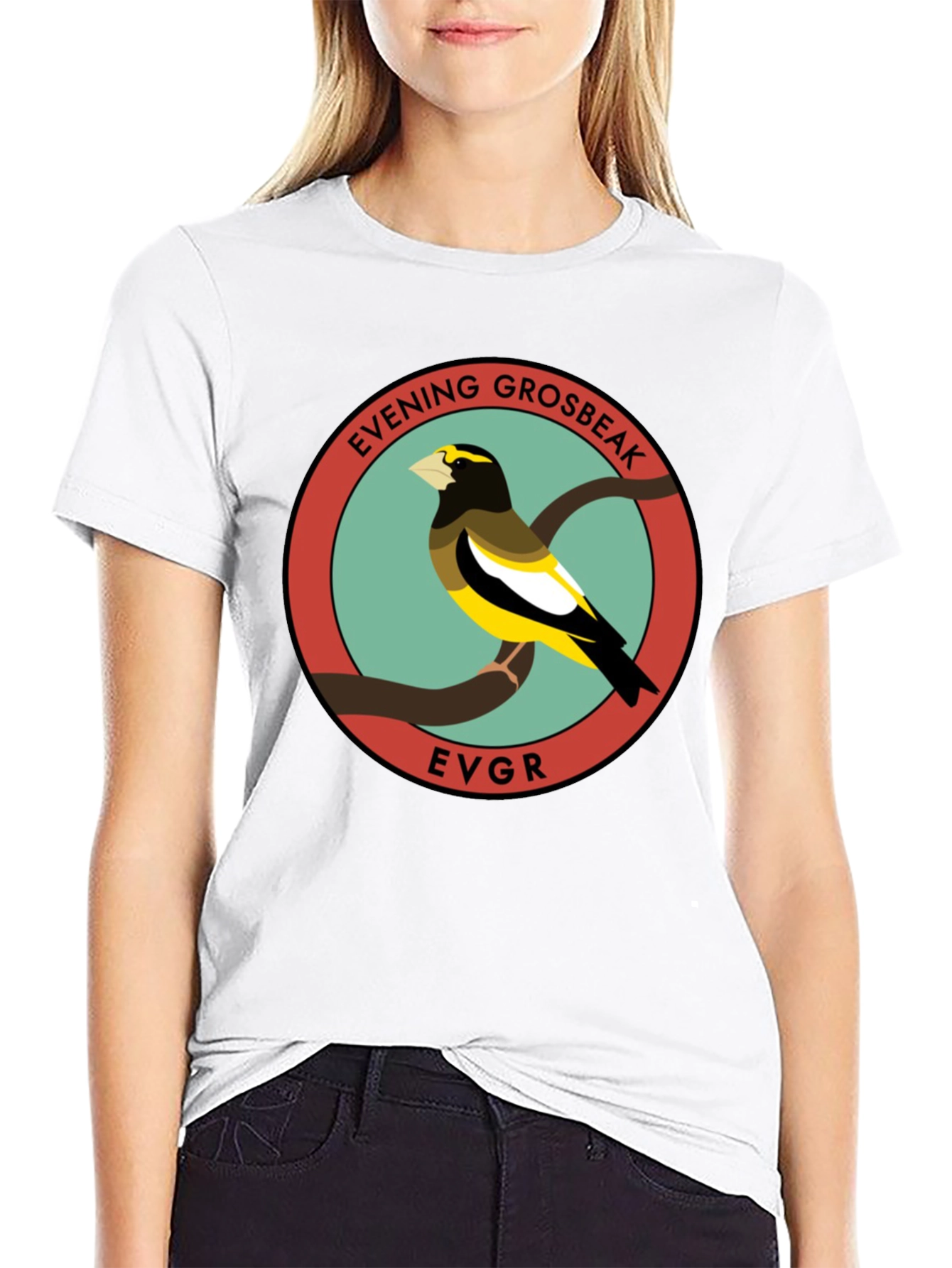 Evening Grosbeak Graphic T-Shirt - Bird Lover Tee